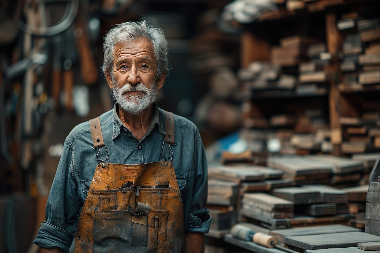 älterer Mann Arbeit